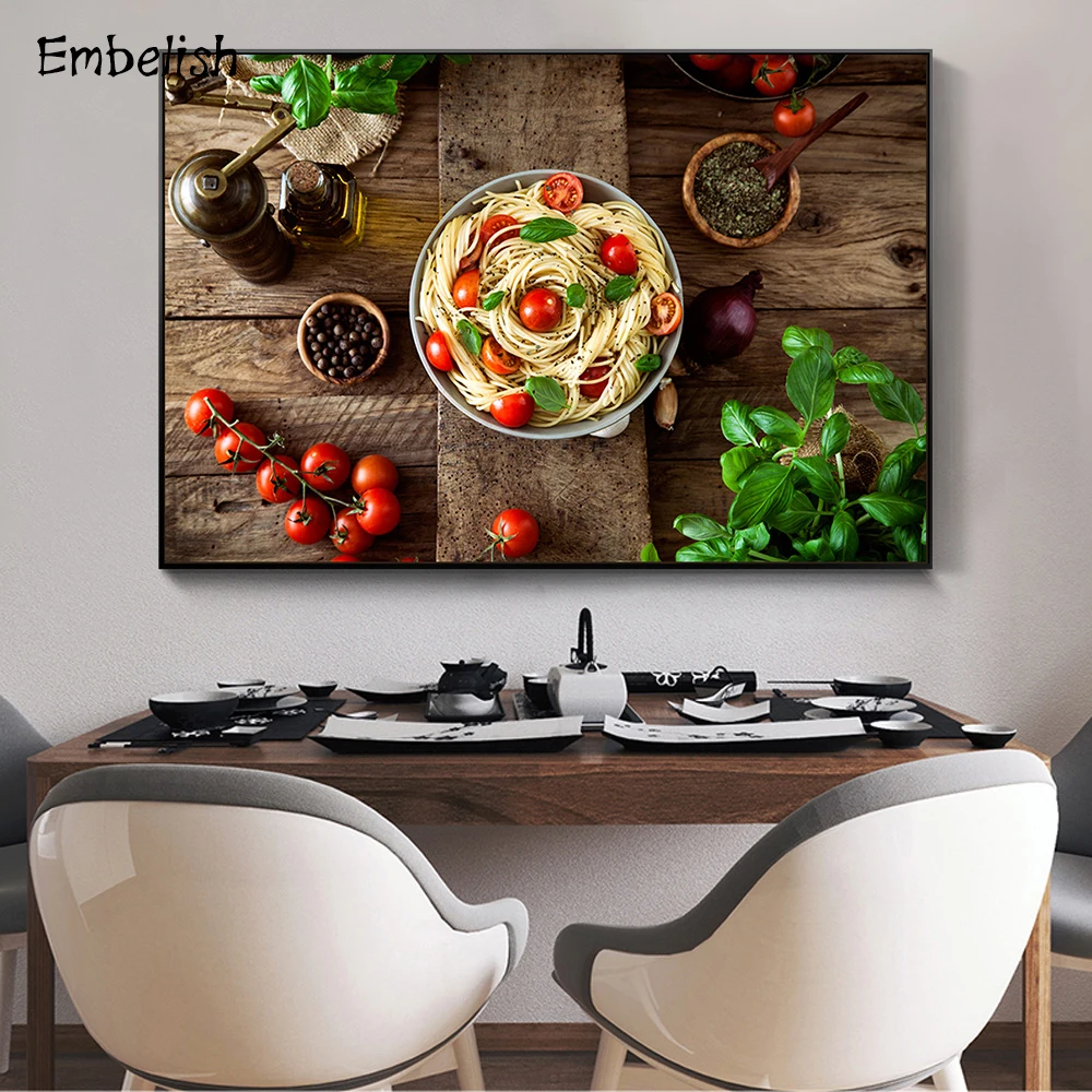 

Embelish 1 Pieces Italian Cuisine Pasta Olive Pizza Wall Art Pictures For Home Kitchen Decor HD Print On Canvas Paintings Poster