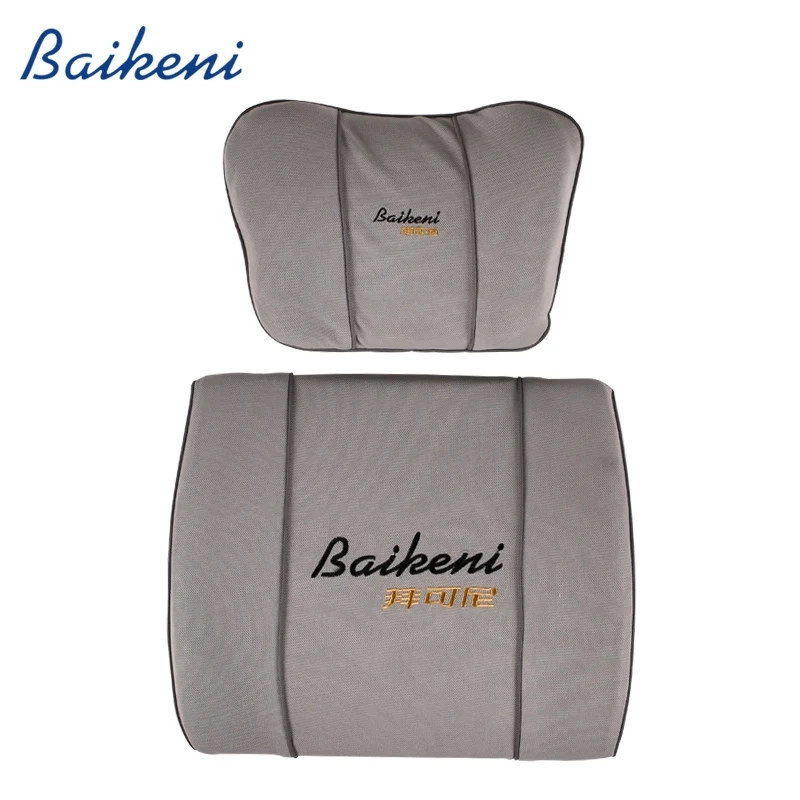 

Bamboo Charcoal Memory Foam Car Waist Cushion Set Car Headrest Neck Support Pillow Car Lumbar Back Support Cushion Almohada