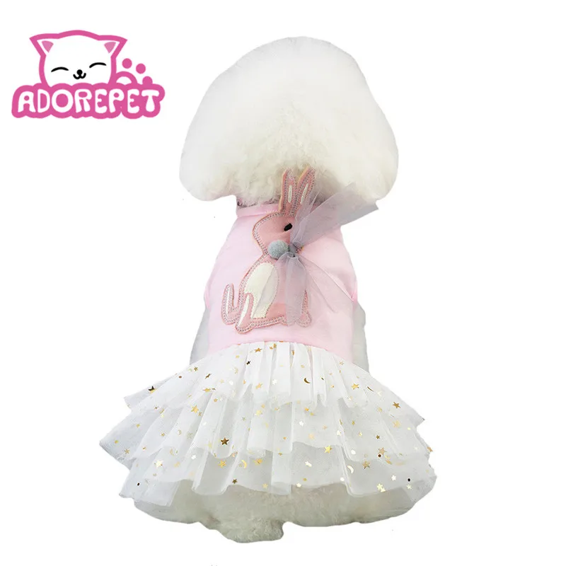 

Rabbit Dog Wedding Party Dress Tutu Skirt Summer Dog Female Girl Puppy Hoodie Shirt Clothes Easter Halloween Bunny Dog Costume