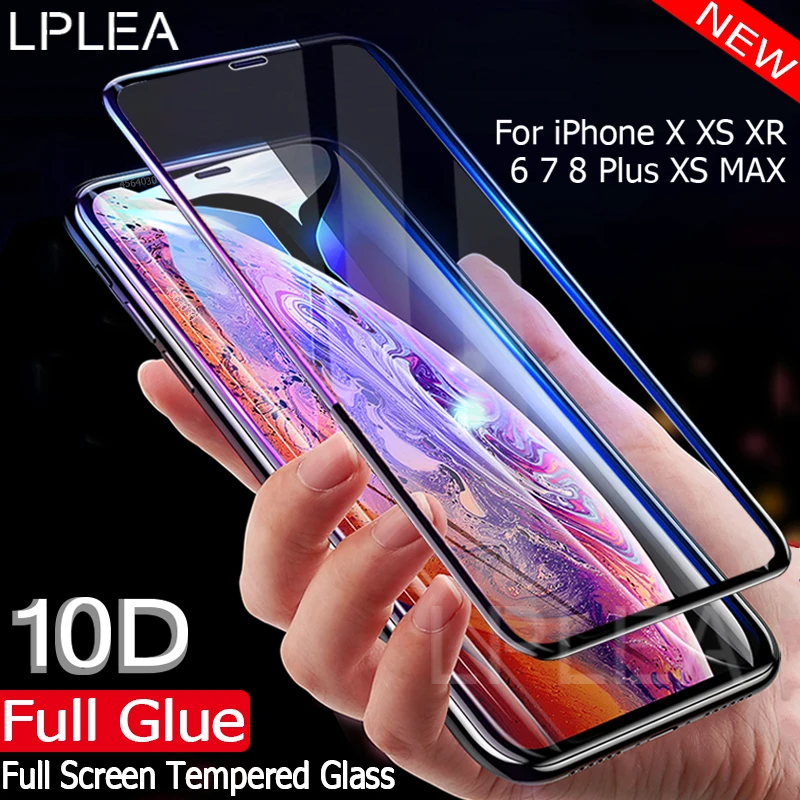 Goede 10D Gehard Glas Voor Apple iPhone X XS XR 6 6 s Plus Full Screen Protector Film Voor iPhone XS MAX 8 6 7 Plus 9 H Clear Glas