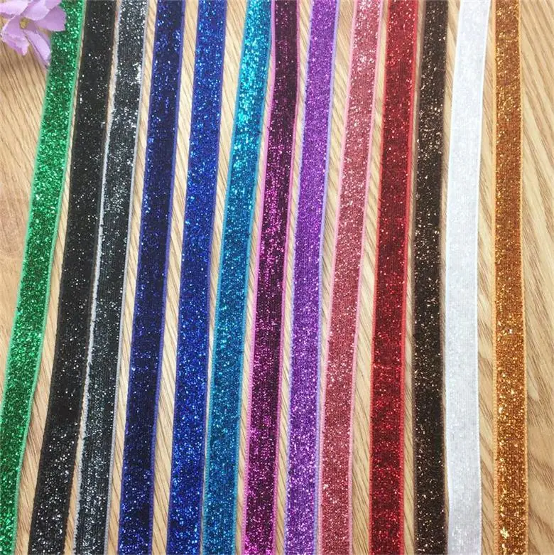 Бесплатная доставка 3/8 дюйма (10 мм) 10 ярдов односторонняя блестящая бархатная