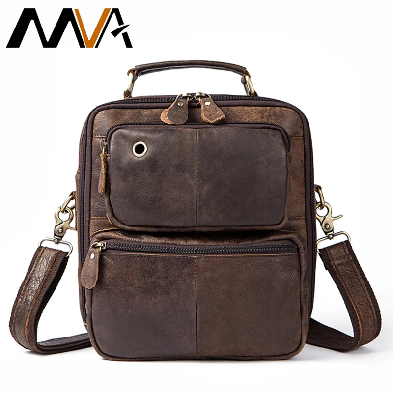 MVA Genuine Leather messenger bag men's shoulder bag Vintage Men's bags ...