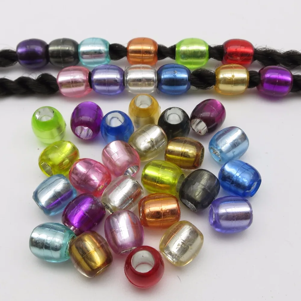 

20Pcs/Lot multi coloured Crochet Braids hair dread dreadlock beads clips rings tube Hair Extension Accessories approx 6mm hole