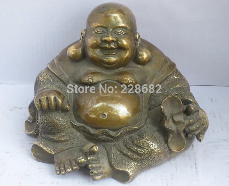 

Collectible Chinese Decorated Old Copper Carved buddha Sculpture /statue 008