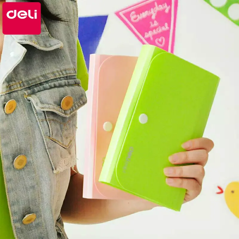 

Deli 2pcs 13 Pockets File Folder Expanding Wallet Bag Document Paper Storage Bag Filing Products School Office Supplies(Random)