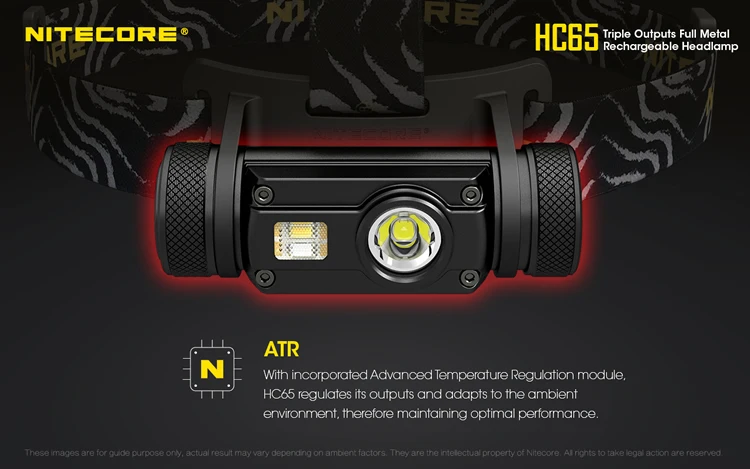 NITECORE HC65 18650 налобный фонарь с перезаряжаемой батареей 1000LM CREE XML2 U2 светодиодный водонепроницаемый фонарь для кемпинга и путешествий