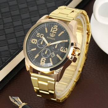 

Mens Watches Top Brand Quartz Clock Male Royal Luxury Stainless Band Sport Calendar Watch Relogio Masculino Gold Watches for Men