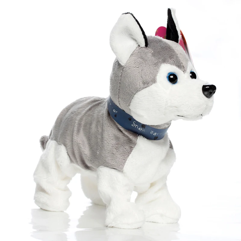 Милые Электронные Домашние животные робот собака лай стенд ходьбы интерактивные игрушки детские Хаски пекинес электронные игрушки плюшевые собаки для детей