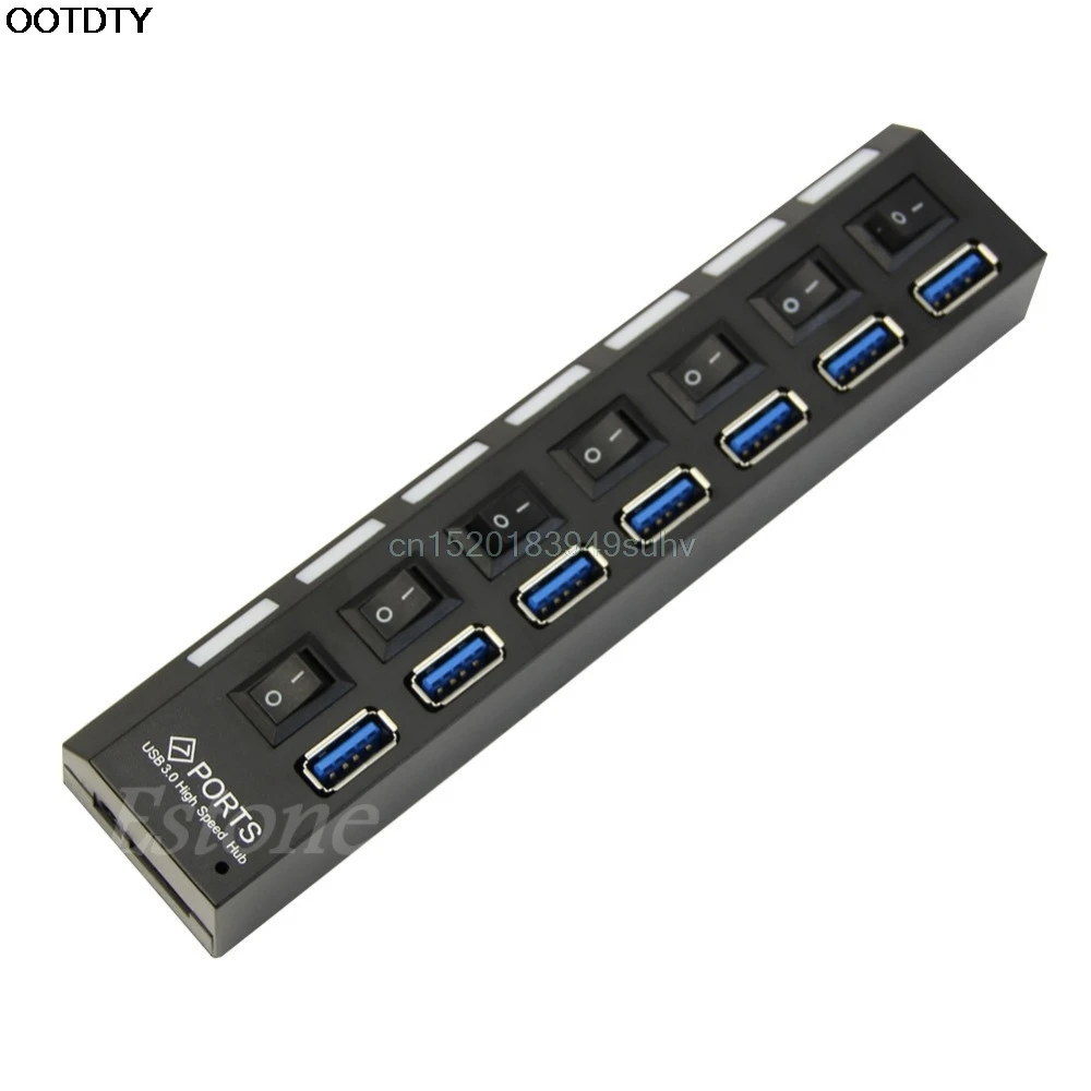 7 Port USB 3.0 Hub Super Speed HUB USB Splitter With On/Off Switch Platooninsert For Computer Peripherals - New hot