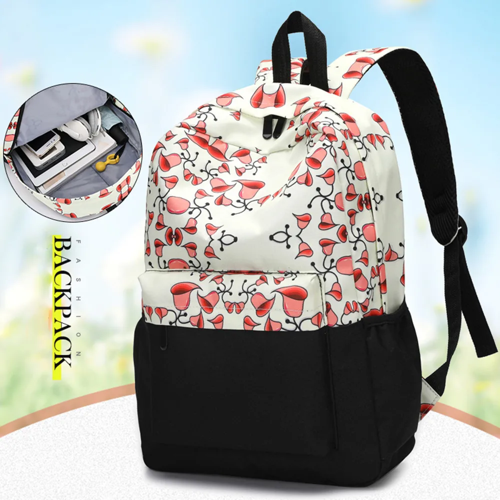 Рюкзак для девочек-подростков, Цветочный, для путешествий, из кусков, женский рюкзак, школьные сумки, Mochila Escolar F768