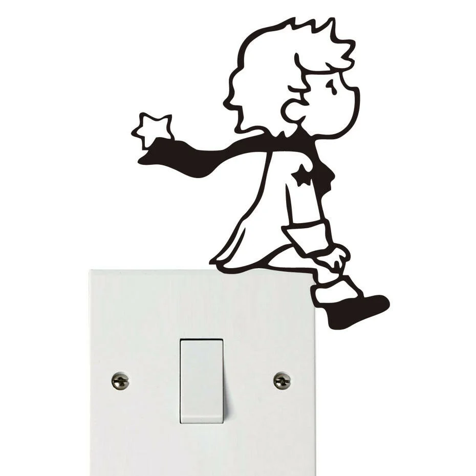 

Cute Little Prince Light Switch Home Decor Printed Wall Sticker For Kids Room