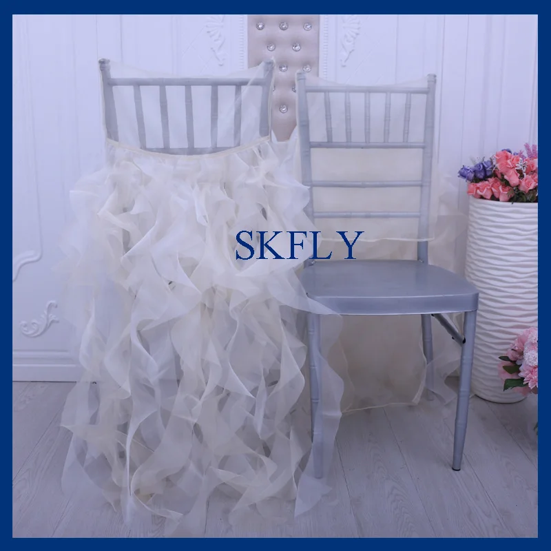 CH007Q хороший Стандартный chiavari гофрированный слоновой кости шифон курчавая ива