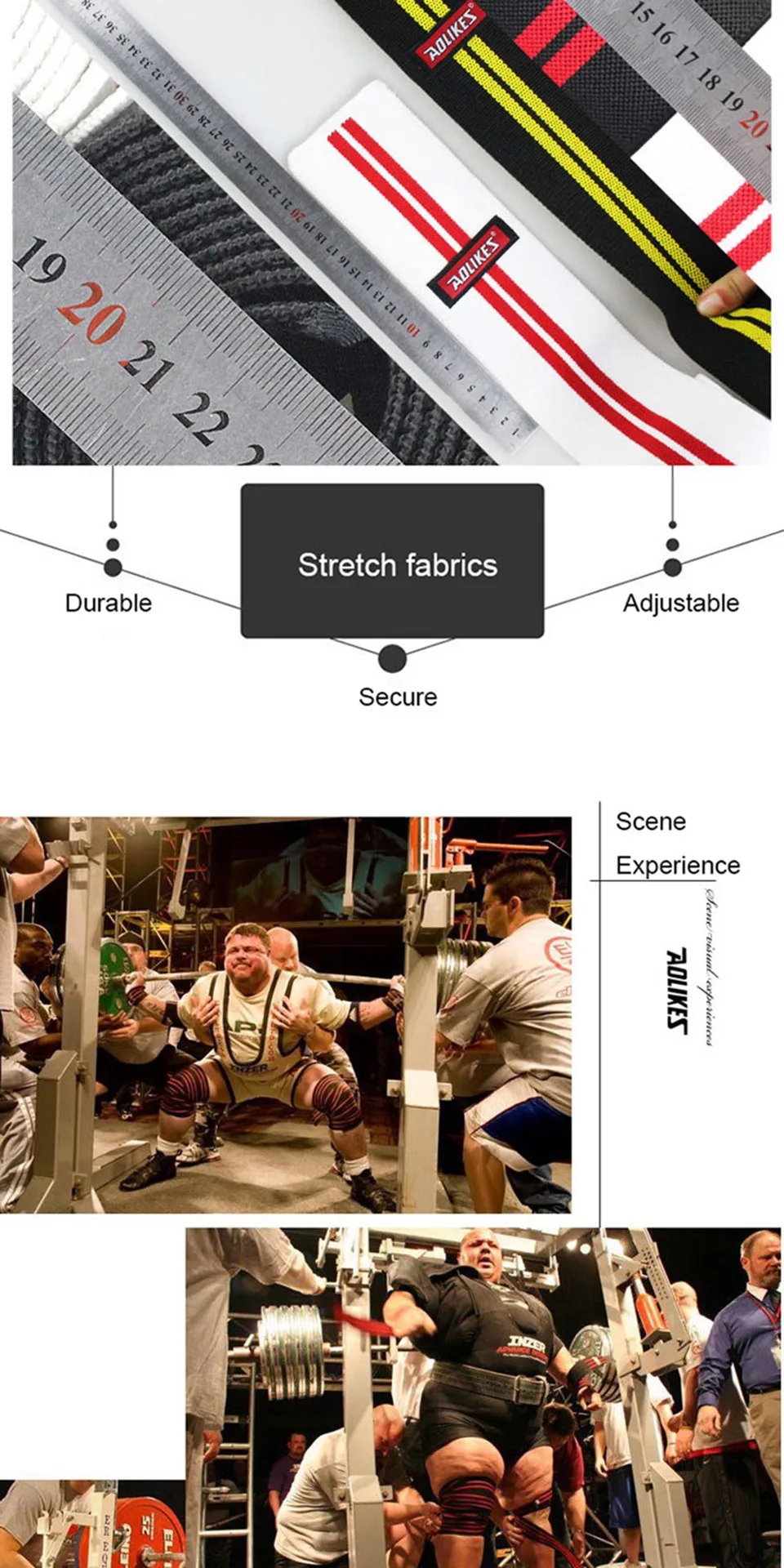 AOLIKES 1 шт. 2 м* 8 см Powerlifting эластичный бандаж для ног компрессионные икры эластичные наколенные бинты Спортивная безопасность вендас Deporte