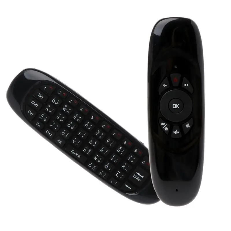 Русская английская C120 Fly Air mouse 2,4G мини беспроводная клавиатура перезаряжаемый пульт дистанционного управления для ПК Android tv Box