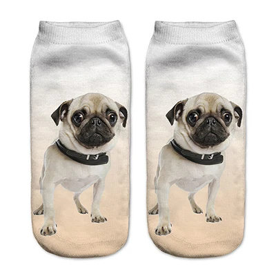 1 пара забавных 3D носков женские носки фантазийные Полиэстеровые милые носки Харадзюку с принтом собак новое поступление - Цвет: Cute Socks 90150
