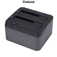 New USB 3.0 to Dual Disk SATA Adapter Docking Station for 2.5 or 3.5inch HDD SSD Enclosure US Standard
