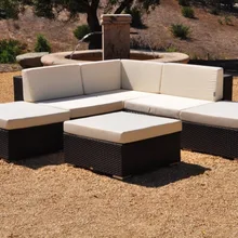 Лидер продаж плетеная мебель для патио уличный диван из ротанга секционный угловой диван набор