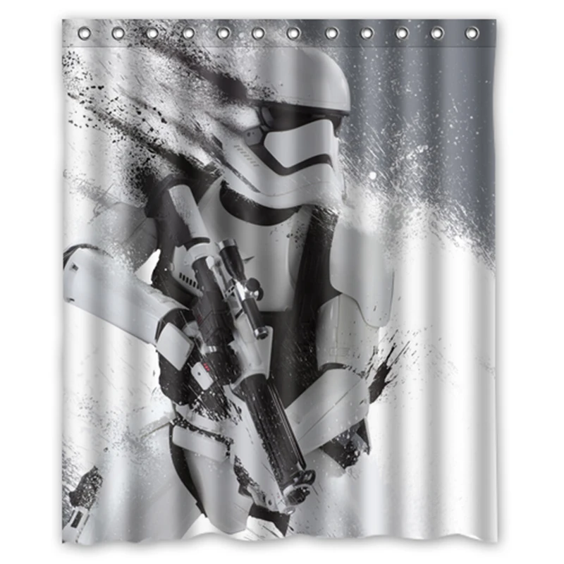 15 76 30 De Reduction Star Wars Stormtrooper Personnalise Designer Tissu Rideau Salle De Bain Produit Impermeable Rideaux De Douche In Rideaux De