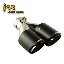 

1pcs dual outlet akrapovic car exhaust pipe Slant And exhaust Pipe Muffler Tail tips with clamp