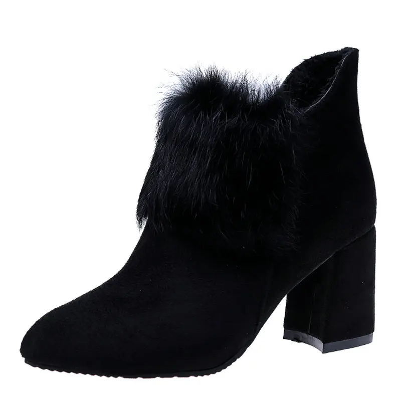 Size35 40 2018 Новые женские туфли лодочки квадратный каблук из замши на искусственном
