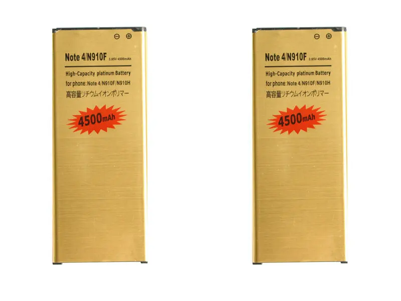 

2pcs/lot 4500mAh EB-BN910BBE Gold Li-ion Replacement Battery For Samsung Galaxy Note IV 4 N910F N910H N910S N910U N910L N910C