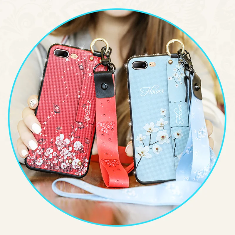 Nephy модный ремешок чехол для телефона iPhone 6 6s 7 8 Plus X XR XS Max 6Plus 7Plus красивый цветок pu