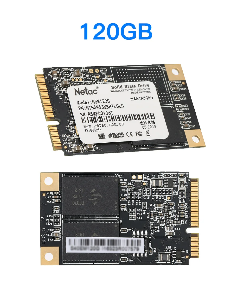 Netac mSATA SSD 120 ГБ 60 Гб жесткий диск TLC 60 120 ГБ для ноутбука mSATA Mini SATA Внутренний твердотельный диск для ПК ноутбука