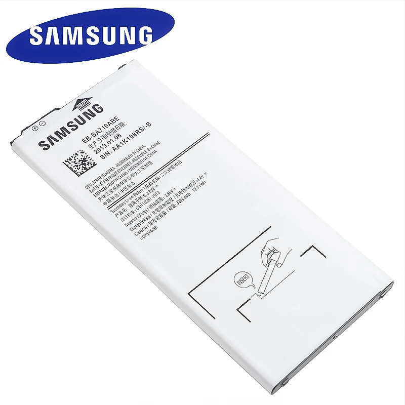 Оригинальный аккумулятор Samsung для Galaxy A7 2016 Edition A710 A710F A7100 A710M A710Y 3300 мАч стандартная