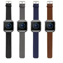 Hot Sale Fashion Luxury Leather Watch band Wrist strap + Metal Frame For Fitbit Blaze Smart Watch Free shipping