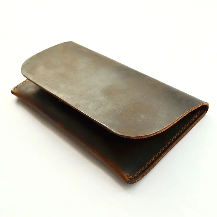

Handwork Brief Vintage Mens Handmade Wallets Genuine Leather Top Layer Cow Leather Wallet Mens Cowhide Long Leather Portomonee