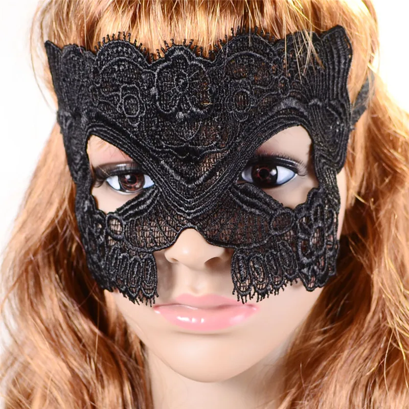 New Fashion Sexy Lace Mask Role playing toys Black Halloween Make up
