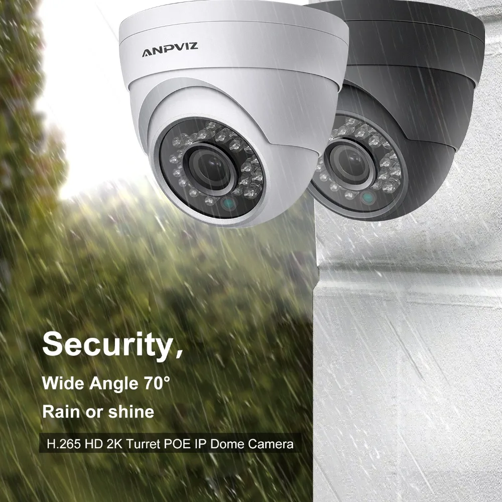 Anpviz 2K Открытый POE CCTV камера IP Onvif 4MP PoE безопасности ip-камера наружного ночного видения H.265 P2P(черный