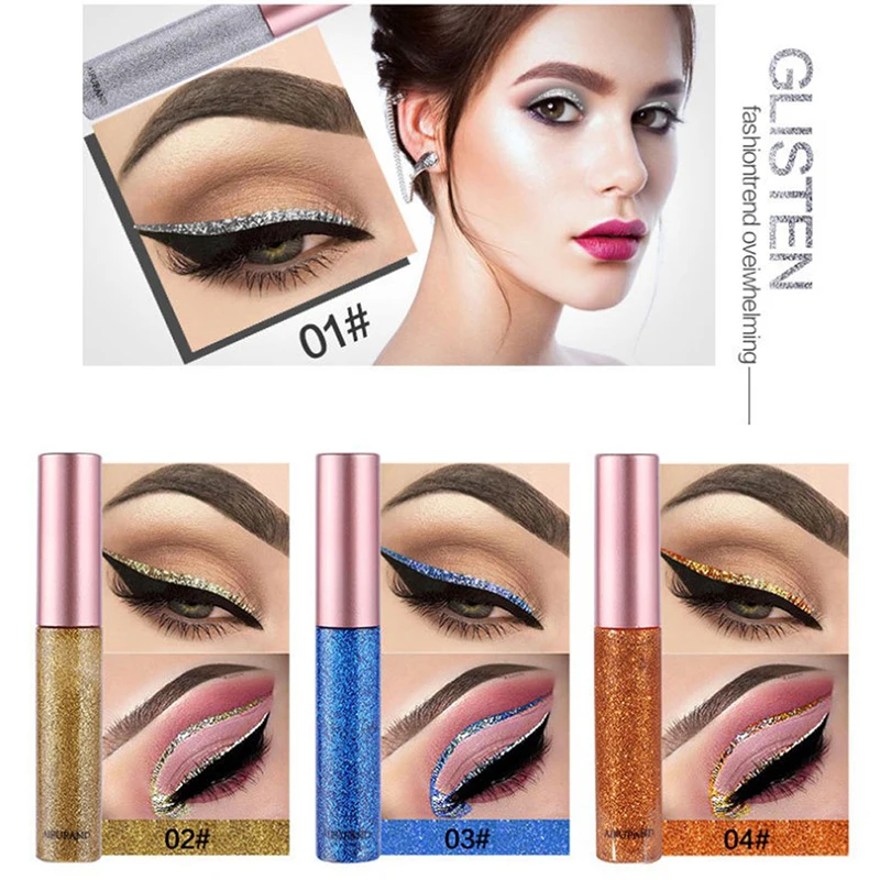 

Glitter Eyeliner Waterproof Long-lasting Easy To Wear Natural Fast/Quick Dry Liquid Eyeliner 1pcs/10 Colors Eye Liner Makeup