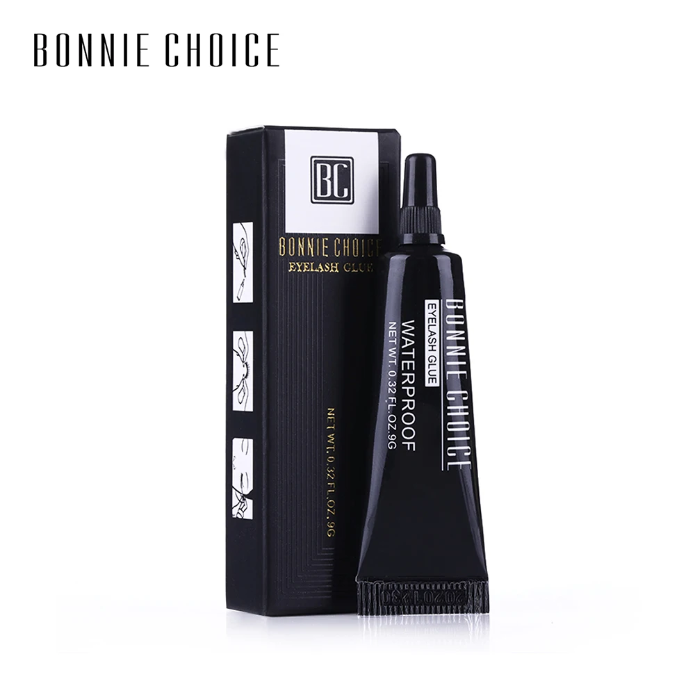 BONNIE CHOICE клей для ресниц прозрачный черный водонепроницаемый накладных