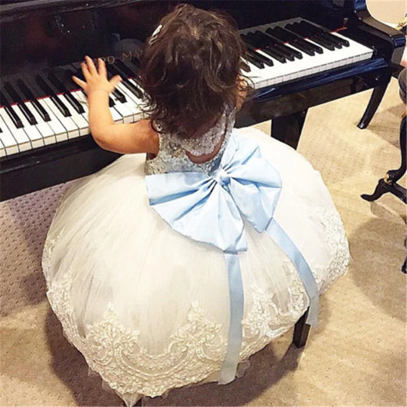 

Sleeveless Sequins Princess Party Evening Dress With Big Bow For Girls
