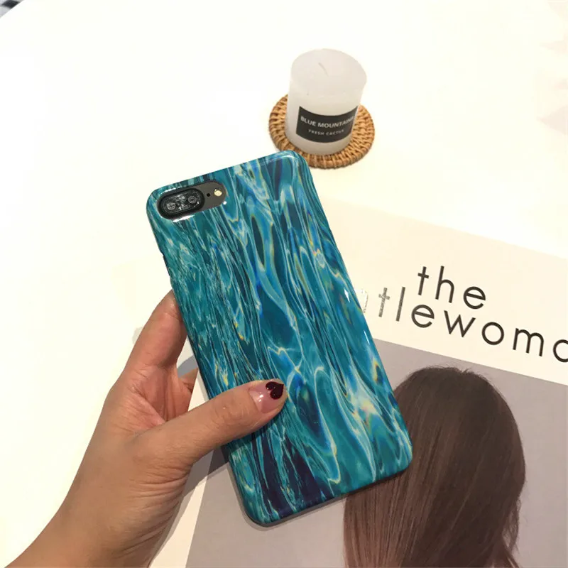 Water Glossy Phone Case For iPhone 6 7 8 Plus Case Cover For iPhone 6 Plus 7Plus 8Plus 6 s Plus 6s Cases Coque Capinha Shell TPU