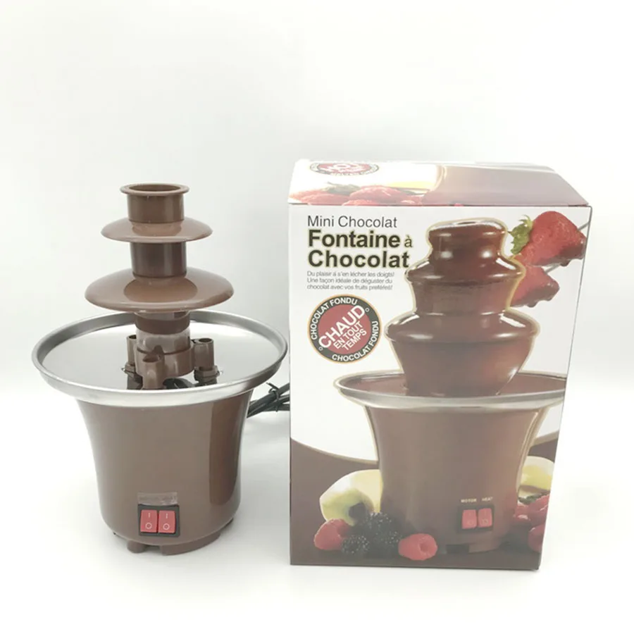 Home three layers of chocolate fountain machine diy mini waterfall hotpot magma machine automatic melting tower party activities