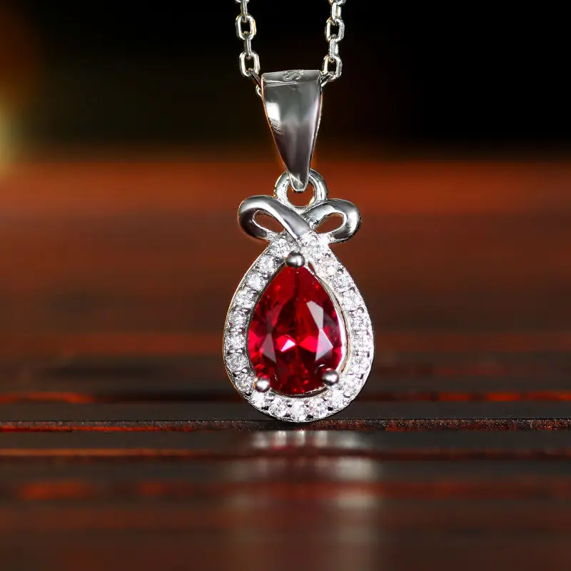 

DAIMI Exquisite Pendant Necklace Real 925 Sterling Silver Cubic Zirconia Necklace For Gift