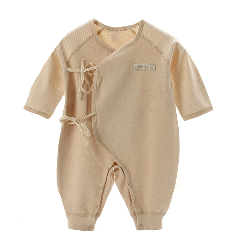 

Fairy Baby Unisex Baby Organic Cotton Kimono StripeLong Sleeve Overall