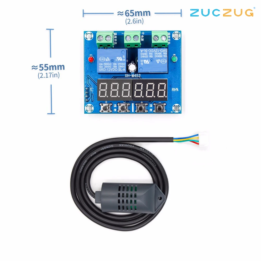 DC 12V Digital LED Display XH-M452 Thermostat Temperature Humidity Controller