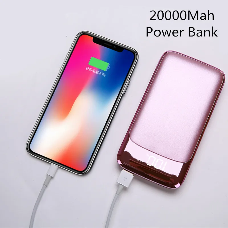 Top quality Power Bank 20000mAh External Battery Portable Mobile Phone Charger Universal 2 USB Powerbank for iphone/USB devic | Мобильные
