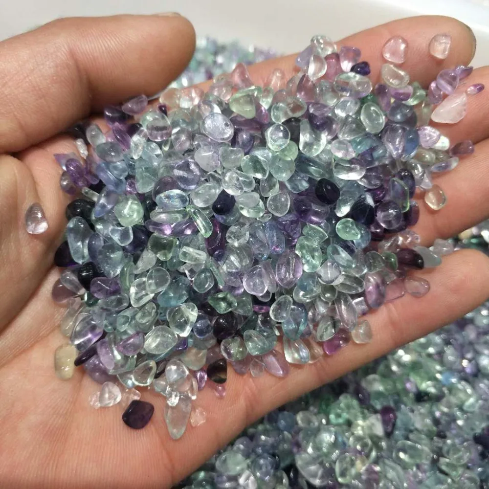 

200g Natural colored fluorite gravel polished crystal gravel wedding decoration aquarium