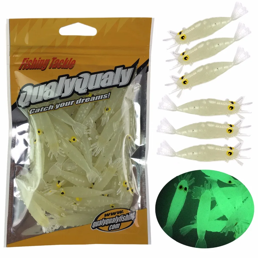 1 pieces Maggot Grub Soft Baits Worms Glow Shrimps Fishing Bait kunststo L0Z1 