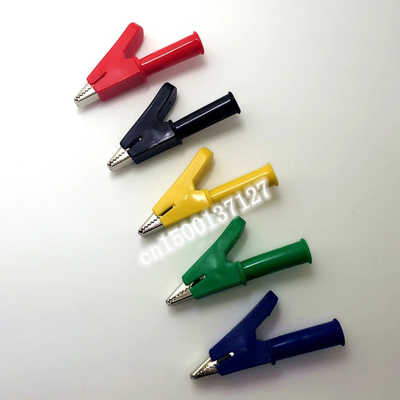 

5PCS/LOT Full Insulated Crocodile Alligator Clips With 4mm Socket Banana Jack Test Clamp Wire Clip
