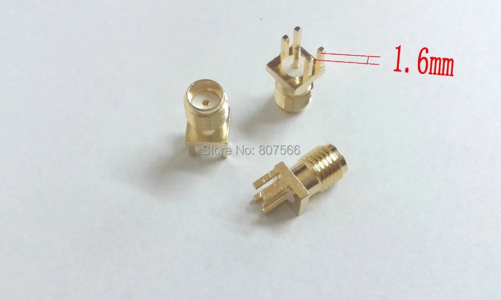 

100pcs Gold SMA female nut bulkhead solder deck PCB clip edge mount RF connector
