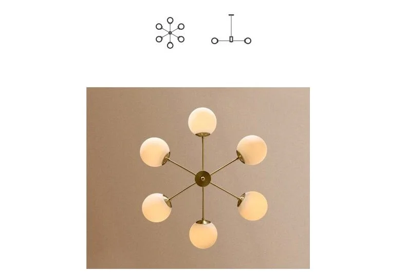 Скандинавский постмодерн креативный молекулярный стиль люстра Волшебная фасоль стеклянный шар ветка Растяжимая железная лампа