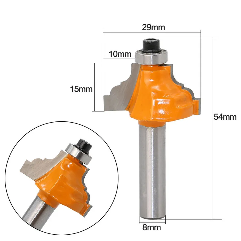 

1Pcs 8mm Shank Edge Chamfering Wood Router Bit With Bearing Line Tools Woodworking Tools Trimming Milling Cutter