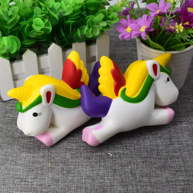 Единорог сжимаемые медленно поднимающиеся игрушки Красочные каваи Джамбо единороги сжимаемые радужные лошади поднимающиеся медленно дети веселый подарок игрушка