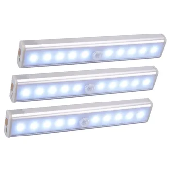 Wireless LED Under Cabinet Light PIR Motion Sensor Lamp 6/10 LEDs for Wardrobe Cupboard Closet Kitchen Lighting Led Night Light 1
