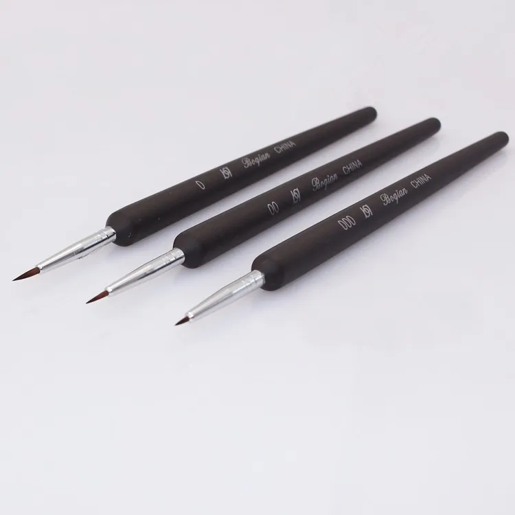 Кисти для нейл-арта-Профессиональные кисти для нейл-арта-соболь дизайн ногтей, ручка с кисточкой, Detailer, Liner* набор из 3